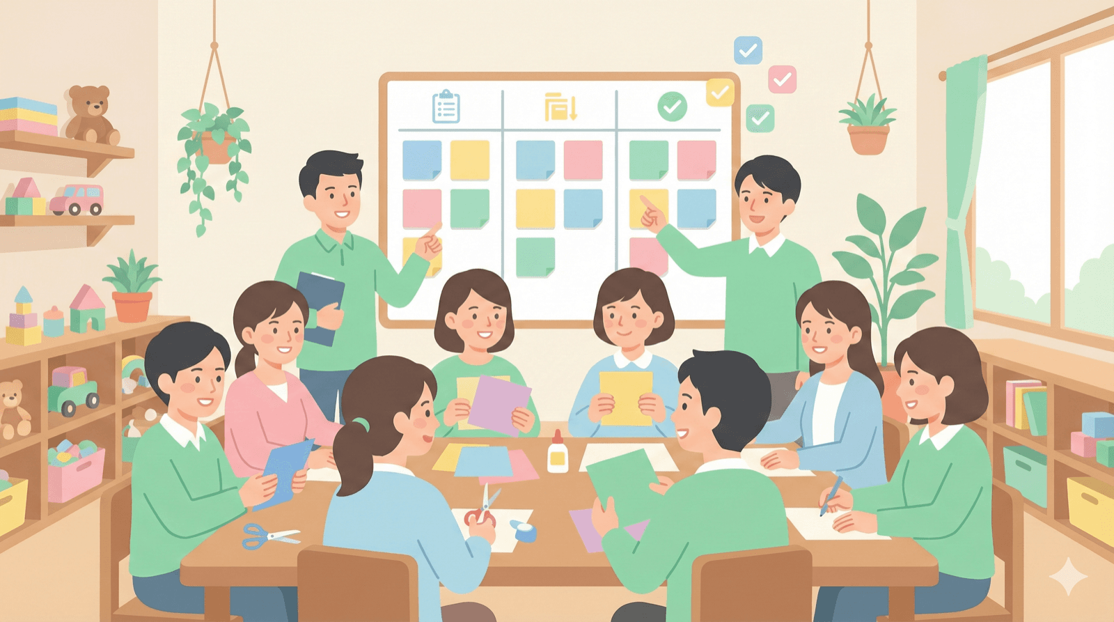 チーム・プロジェクト管理のイメージイラスト